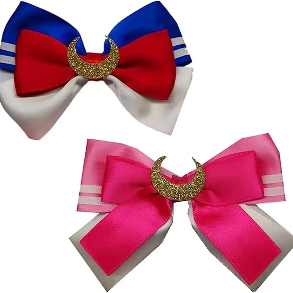 Sailor Moon 🌙 Anime Moon Hair Bows (Set of 2)